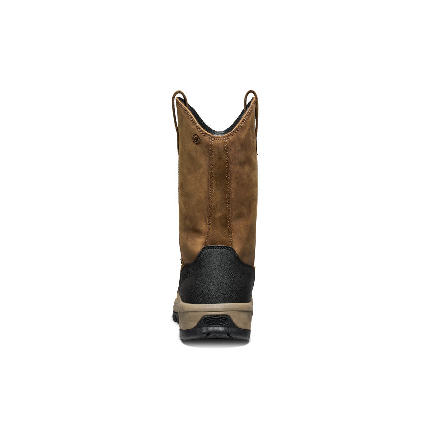 Keen Outlet | Men's Evanston Pull-On Waterproof Boot (Carbon Toe) Bison/Black