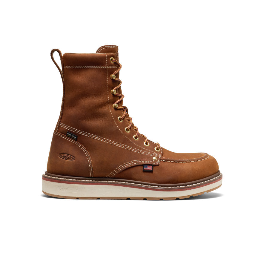 Keen Hot style | Men's Liberty 8" Waterproof Boot (Soft Toe) Leather Brown/Birch
