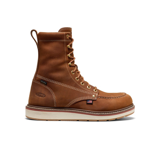 Keen Hot style | Men's Liberty 8" Waterproof Boot (Soft Toe) Leather Brown/Birch