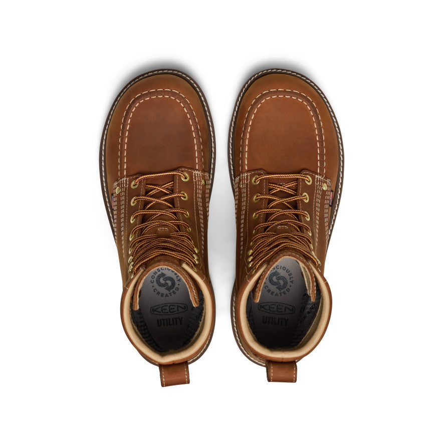 Keen Hot style | Men's Liberty 8" Waterproof Boot (Soft Toe) Leather Brown/Birch