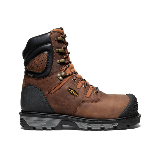 Keen New | Men's Camden 8" Insulated Waterproof Boot (Carbon Toe) Leather Brown/Black
