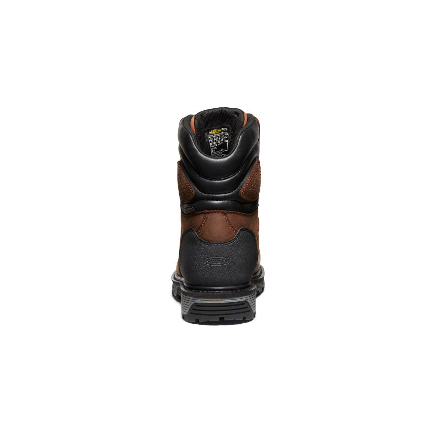 Keen New | Men's Camden 8" Insulated Waterproof Boot (Carbon Toe) Leather Brown/Black