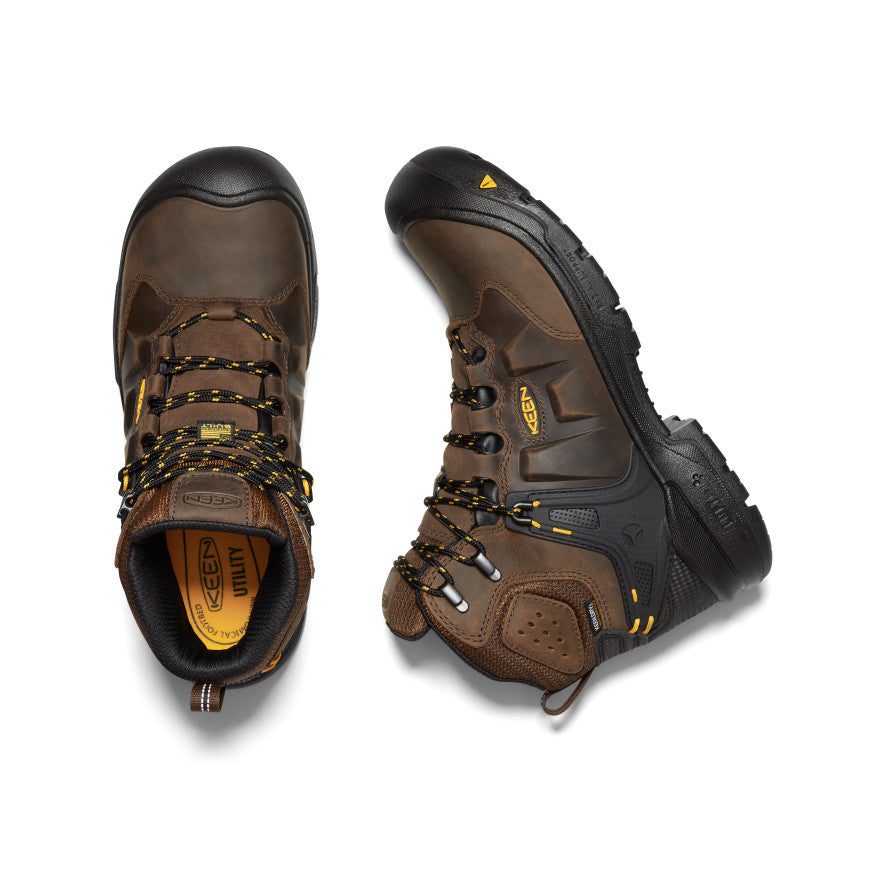 Keen US | Men's Dover 6" Waterproof (Carbon Toe) Dark Earth/Black
