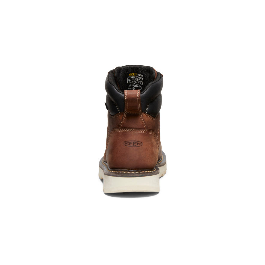 Keen Near Me | Men's Cincinnati 6" Waterproof 90° Heel Boot (Soft Toe) Tuscan Red/Sandshell