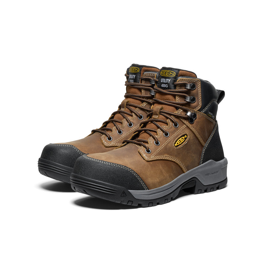 Keen On sale | Men's Evanston 6" Insulated Waterproof Boot (Carbon Toe) Bison/Black