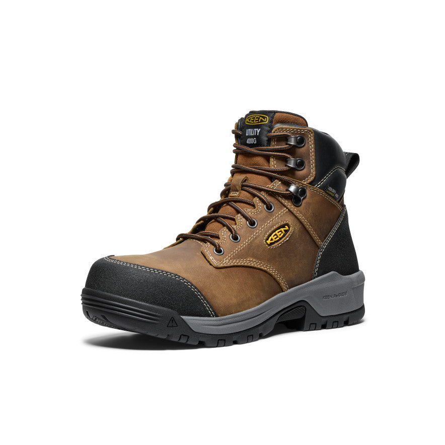 Keen On sale | Men's Evanston 6" Insulated Waterproof Boot (Carbon Toe) Bison/Black
