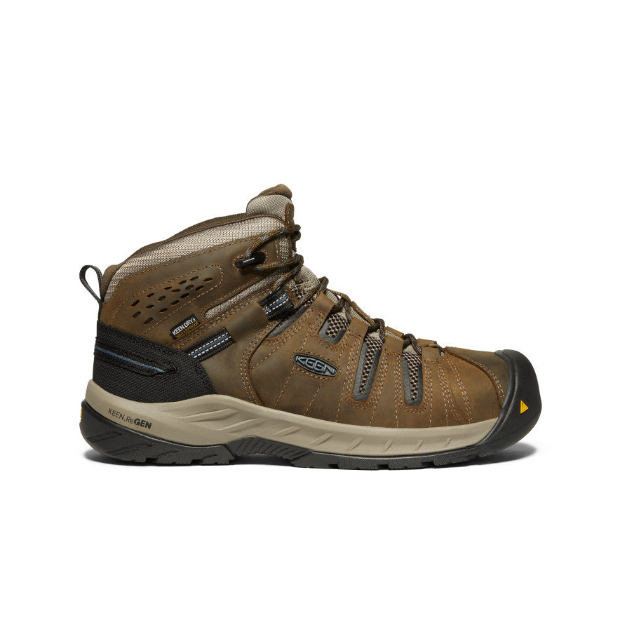 Keen Outlet | Men's Flint II Waterproof Boot (Steel Toe) Cascade Brown/Orion Blue