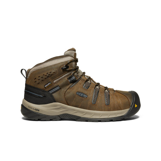 Keen Outlet | Men's Flint II Waterproof Boot (Steel Toe) Cascade Brown/Orion Blue