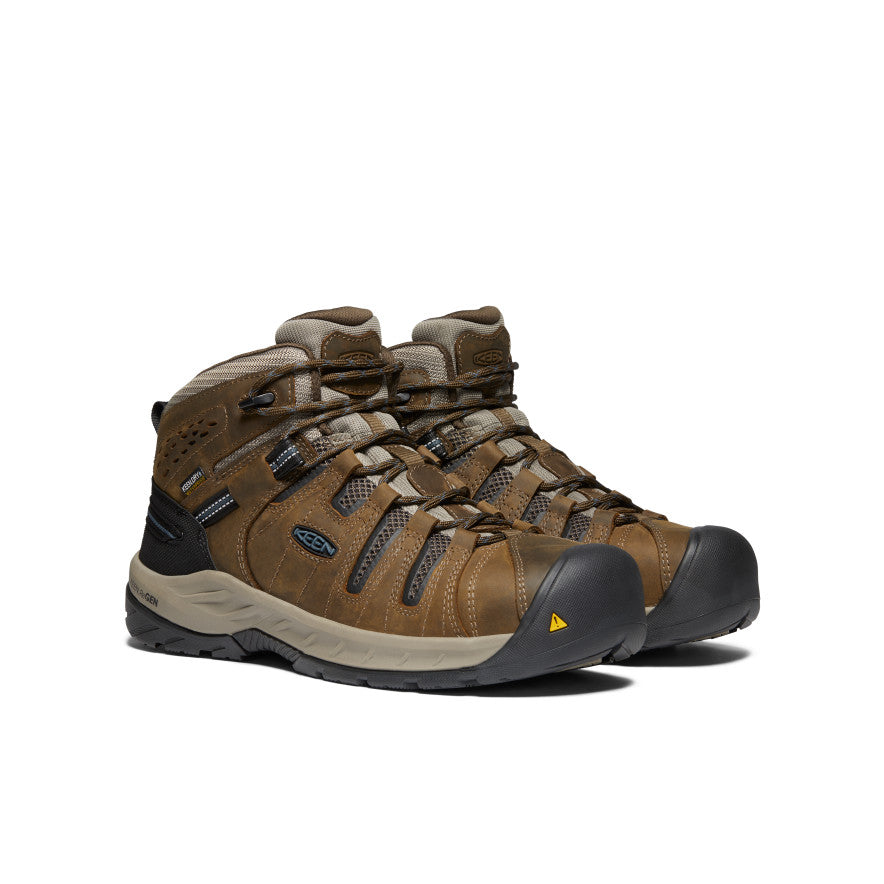 Keen Outlet | Men's Flint II Waterproof Boot (Steel Toe) Cascade Brown/Orion Blue