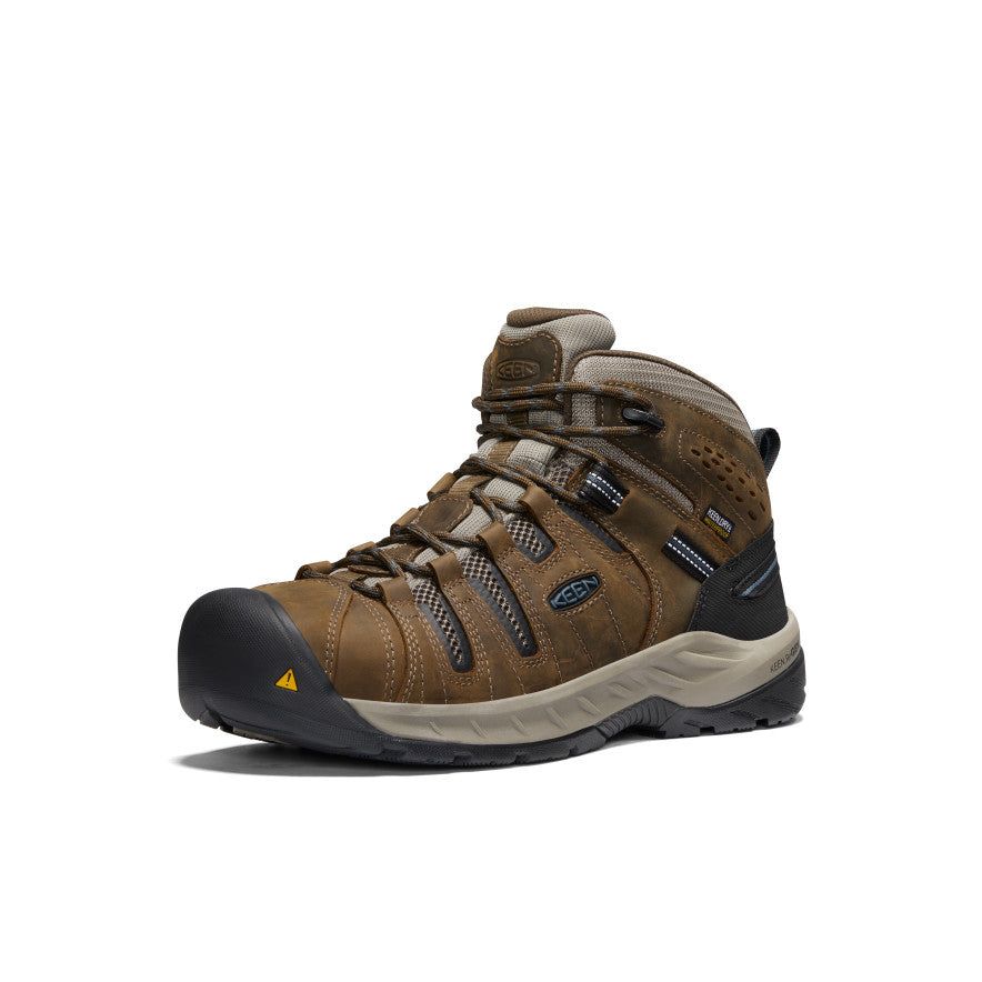 Keen Outlet | Men's Flint II Waterproof Boot (Steel Toe) Cascade Brown/Orion Blue