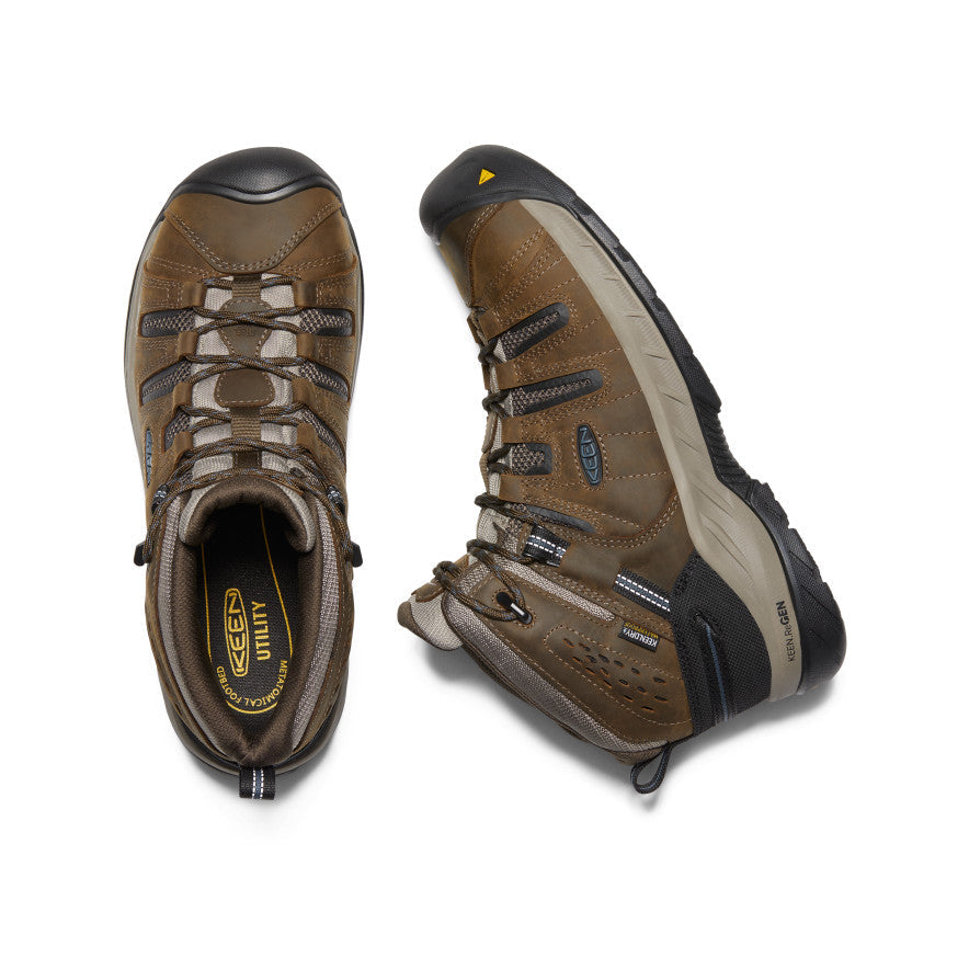 Keen Outlet | Men's Flint II Waterproof Boot (Steel Toe) Cascade Brown/Orion Blue