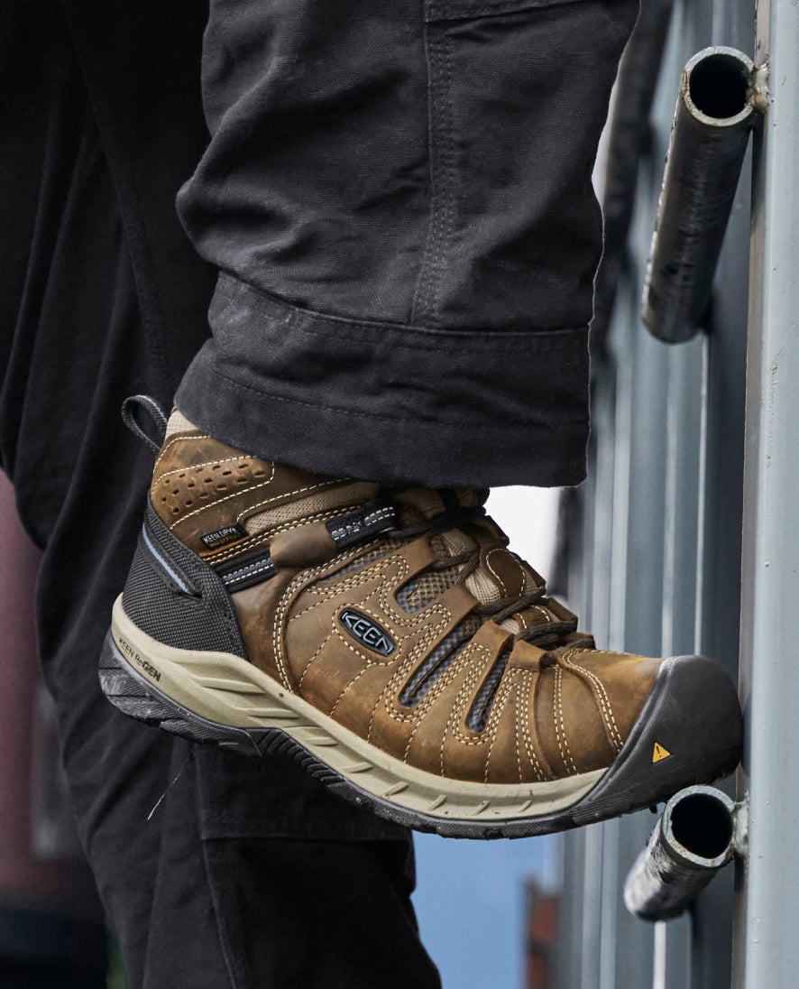 Keen Outlet | Men's Flint II Waterproof Boot (Steel Toe) Cascade Brown/Orion Blue