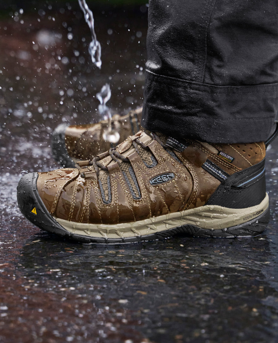 Keen Outlet | Men's Flint II Waterproof Boot (Steel Toe) Cascade Brown/Orion Blue