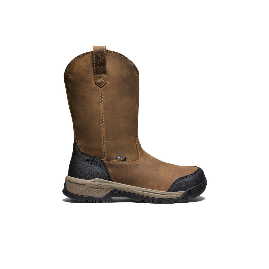Keen Hot style | Men's Evanston Pull-On Waterproof Boot (Soft Toe) Bison/Black