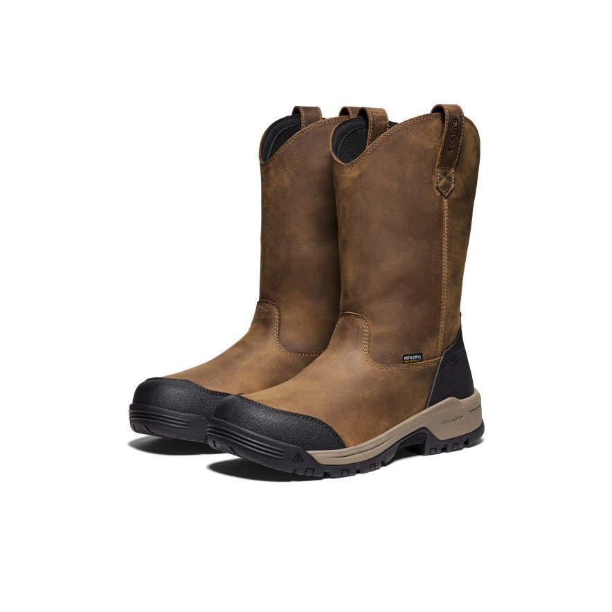 Keen Hot style | Men's Evanston Pull-On Waterproof Boot (Soft Toe) Bison/Black