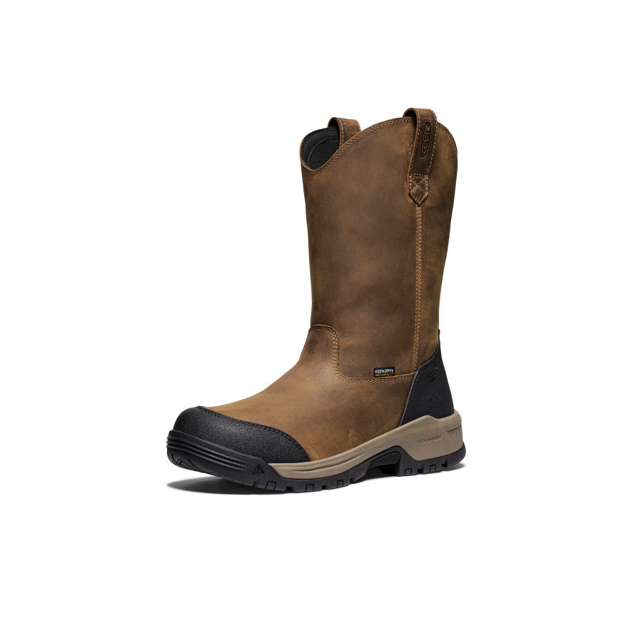 Keen Hot style | Men's Evanston Pull-On Waterproof Boot (Soft Toe) Bison/Black