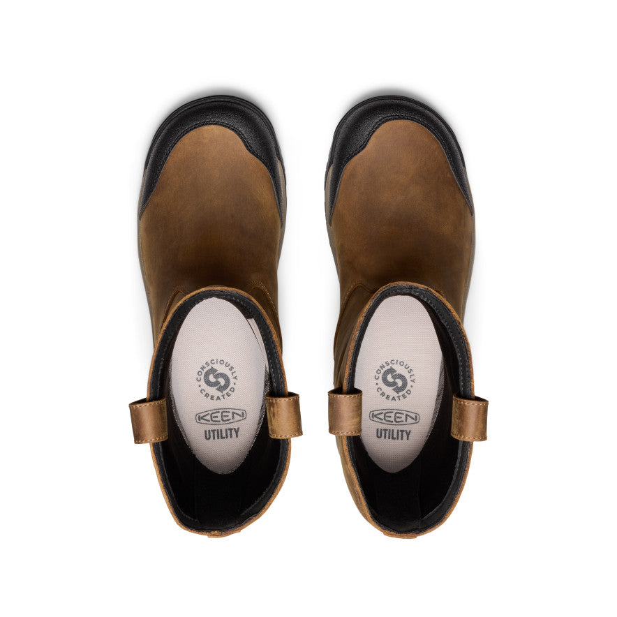 Keen Hot style | Men's Evanston Pull-On Waterproof Boot (Soft Toe) Bison/Black