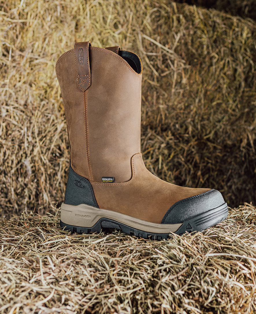 Keen Hot style | Men's Evanston Pull-On Waterproof Boot (Soft Toe) Bison/Black