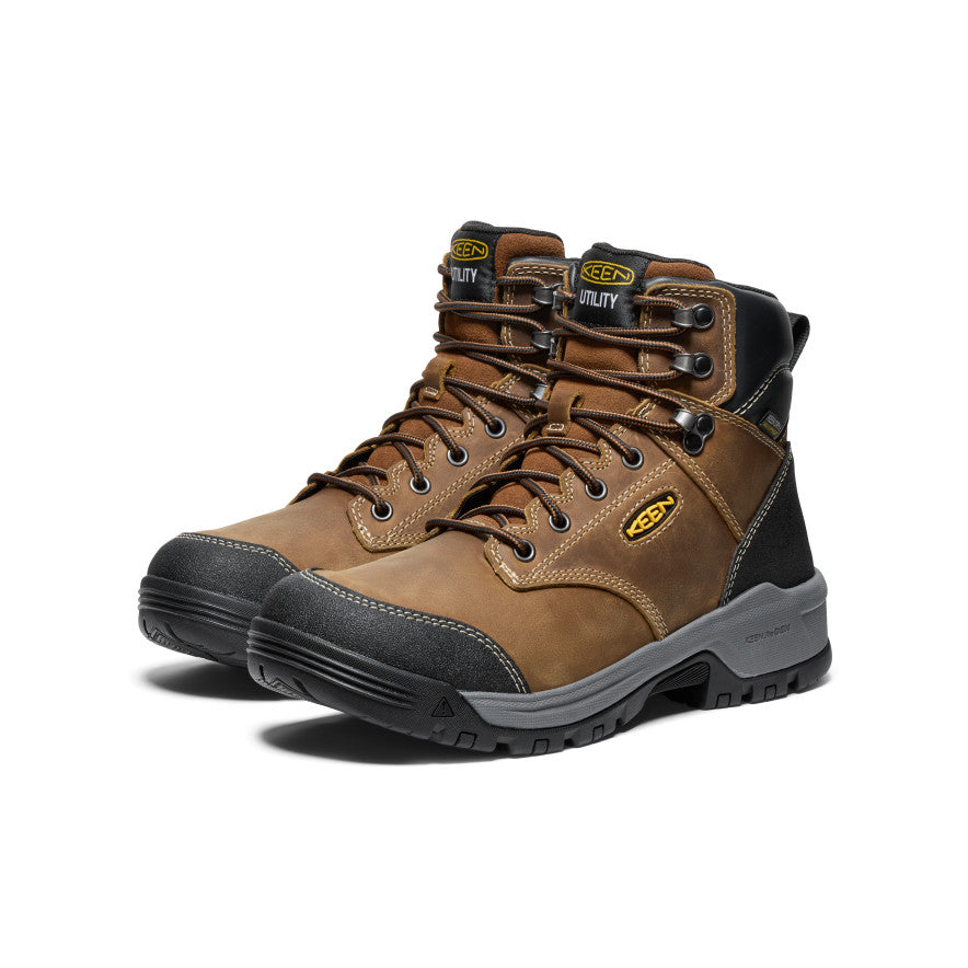 Keen On sale | Men's Evanston 6" Waterproof Boot (Soft Toe) Bison/Black