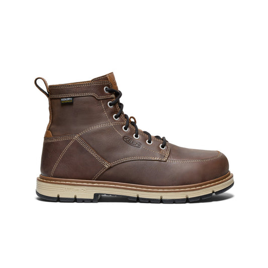 Keen Near Me | Men's San Jose 6" Waterproof 90° Heel Boot (Aluminum Toe) Bison/Black