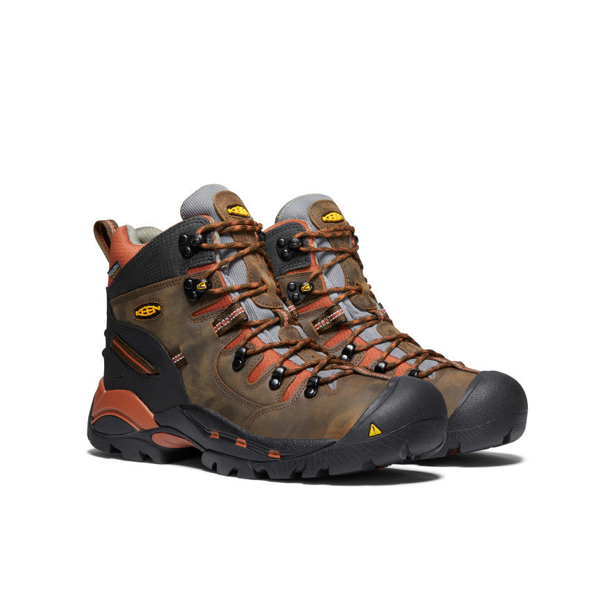 Keen US | Men's Pittsburgh 6" Waterproof Boot (Soft Toe) Cascade Brown/Bombay Brown