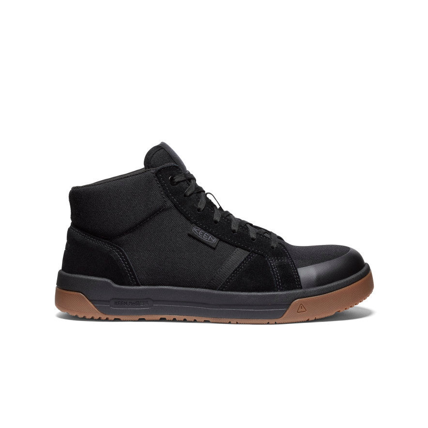 Keen On sale | Men's Kenton Mid Work Shoe (Carbon Toe) Black/Gum