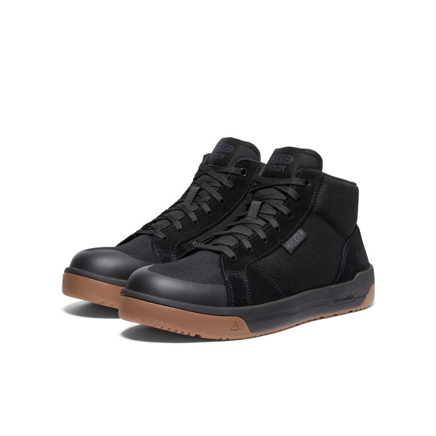 Keen On sale | Men's Kenton Mid Work Shoe (Carbon Toe) Black/Gum