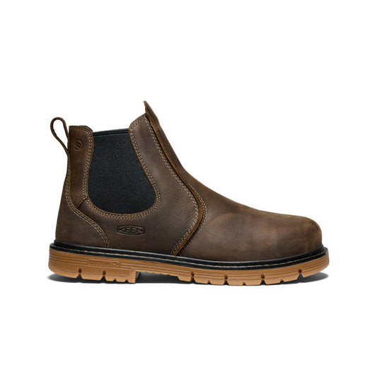 Keen Hot style | Men's San Jose Chelsea 90° Heel Boot (Aluminum Toe) Cascade Brown/Gum