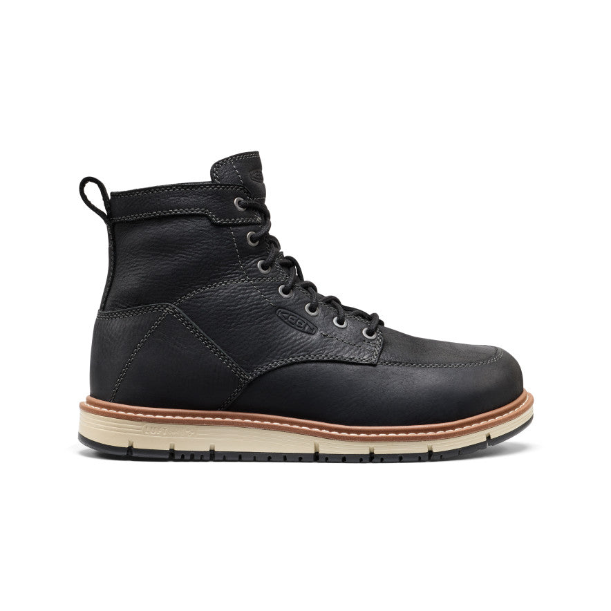 Keen US | Men's San Jose 6" Boot (Aluminum Toe) Black/Caramel Cafe