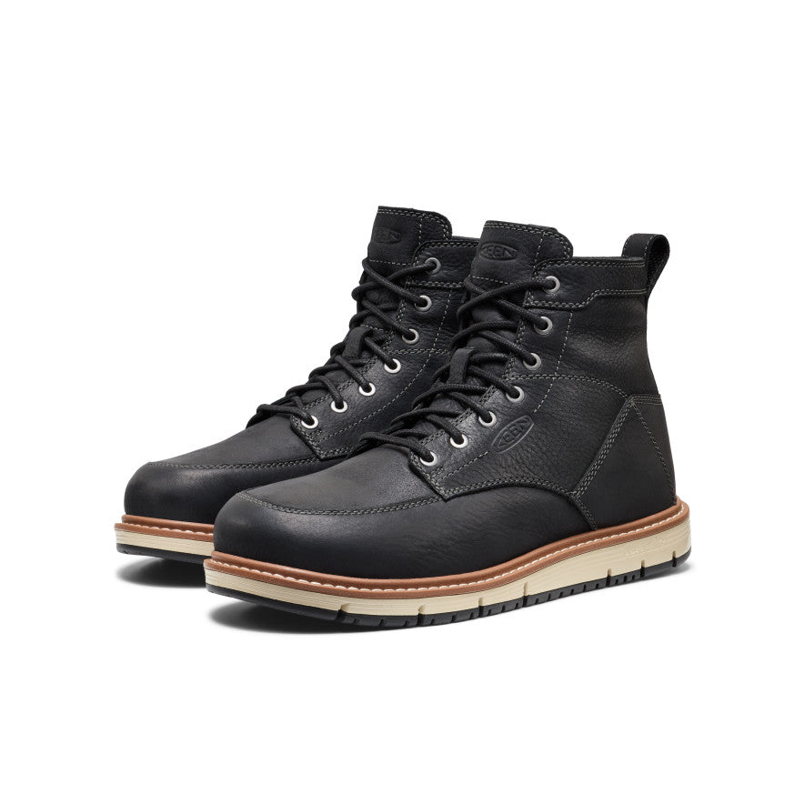Keen US | Men's San Jose 6" Boot (Aluminum Toe) Black/Caramel Cafe