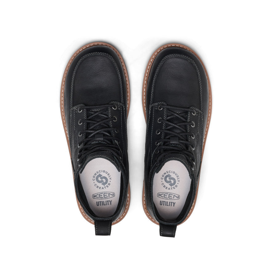 Keen US | Men's San Jose 6" Boot (Aluminum Toe) Black/Caramel Cafe