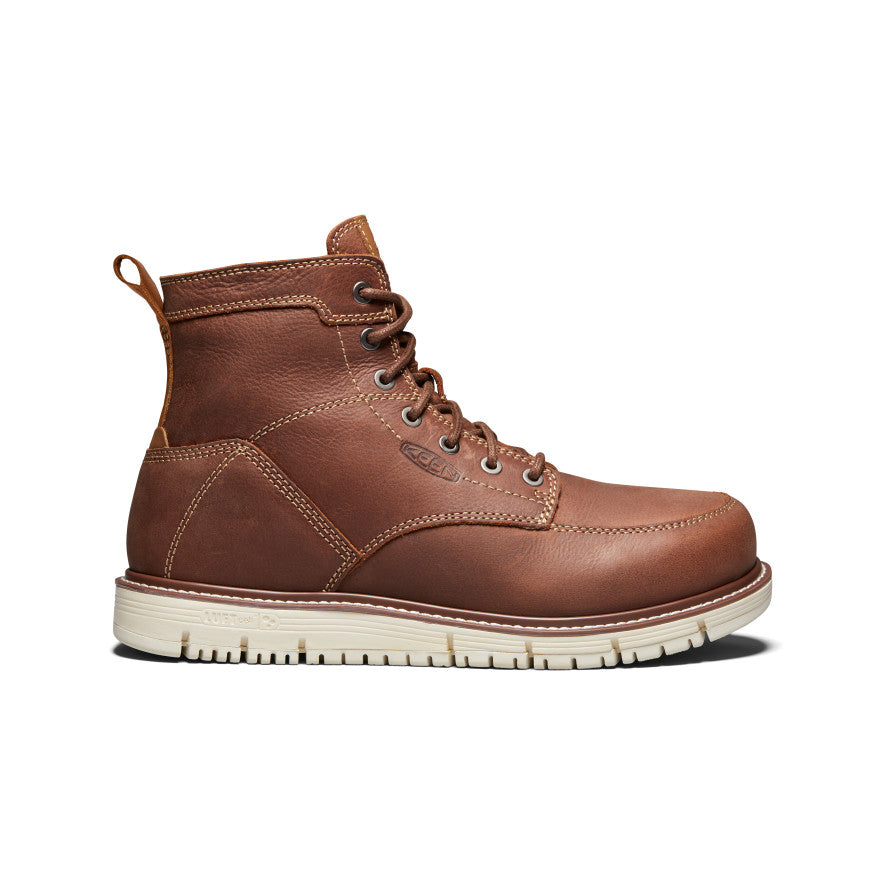 Keen Near Me | Men's San Jose 6" Boot (Soft Toe) Gingerbread/Off White