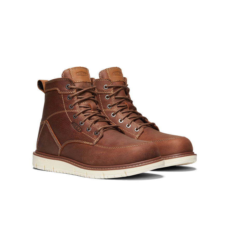 Keen Near Me | Men's San Jose 6" Boot (Soft Toe) Gingerbread/Off White