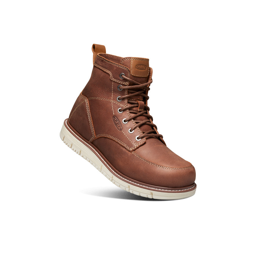 Keen Near Me | Men's San Jose 6" Boot (Soft Toe) Gingerbread/Off White