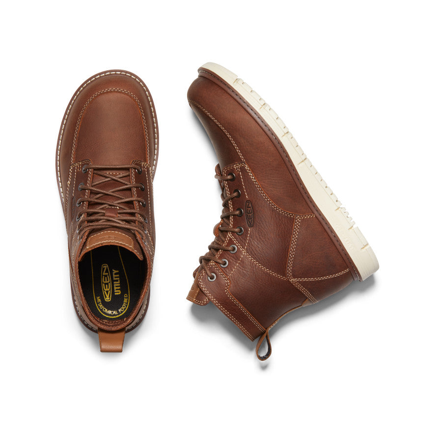 Keen Near Me | Men's San Jose 6" Boot (Soft Toe) Gingerbread/Off White
