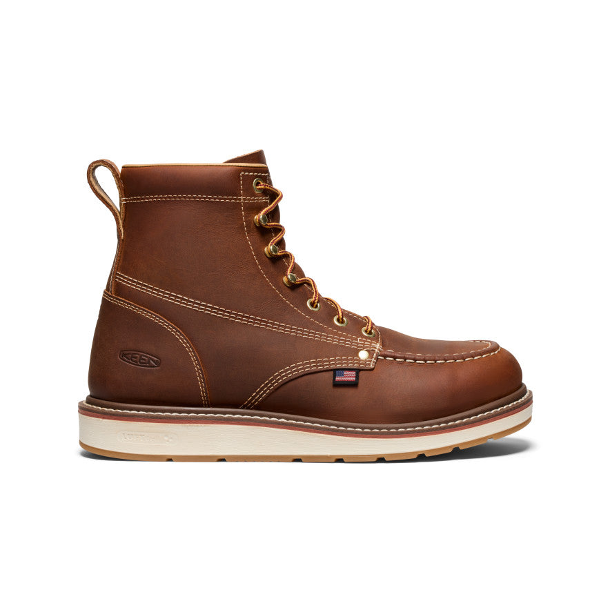 Keen Sale | Men's Liberty 6" Boot (Soft Toe) Leather Brown/Birch