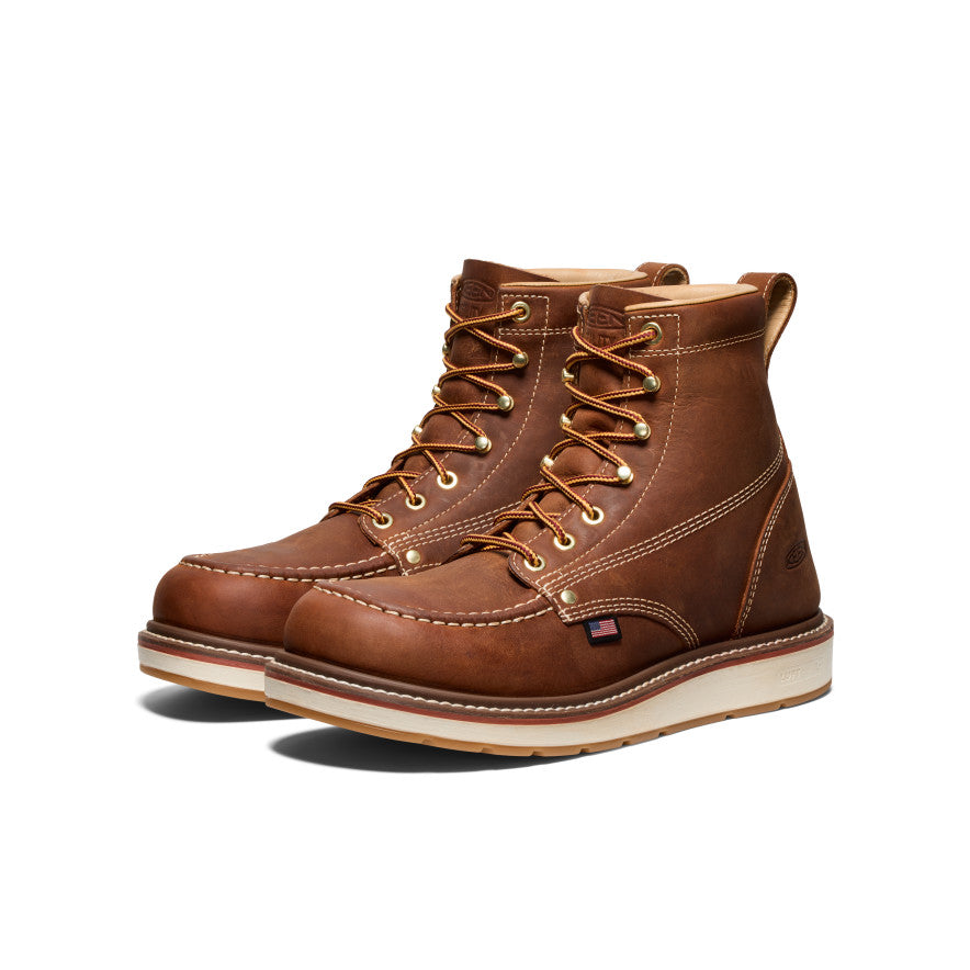 Keen Sale | Men's Liberty 6" Boot (Soft Toe) Leather Brown/Birch