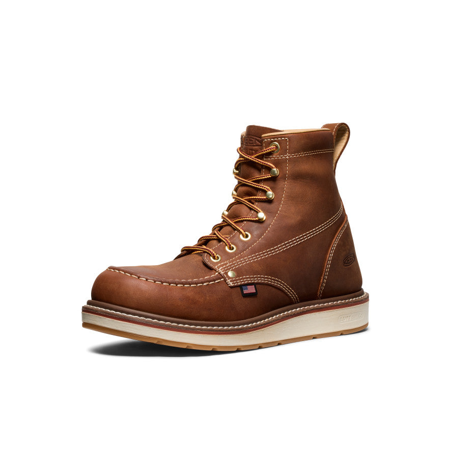Keen Sale | Men's Liberty 6" Boot (Soft Toe) Leather Brown/Birch