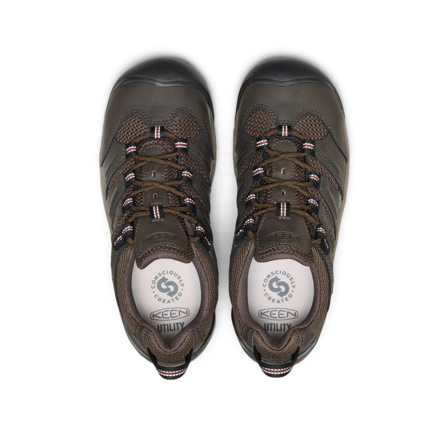 Keen Popular style | Men's Lansing Low (Steel Toe) Cascade Brown/Fired Brick