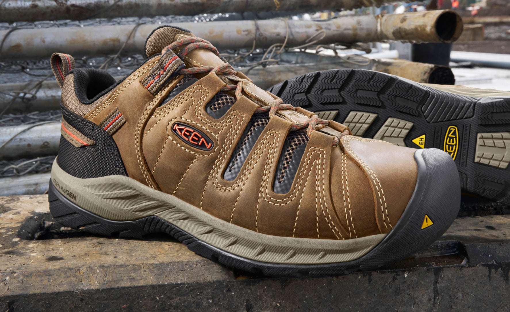 Keen Discount | Men's Flint II (Steel Toe) Shitake/Rust