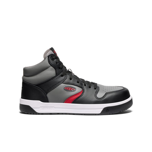 Keen Outlet | Men's Overton Mid Work Shoe (Carbon Toe) Steel Grey/Black