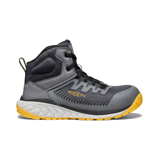 Keen Online | Men's Arvada Mid Work Sneaker (Carbon Toe) Black/Keen Yellow