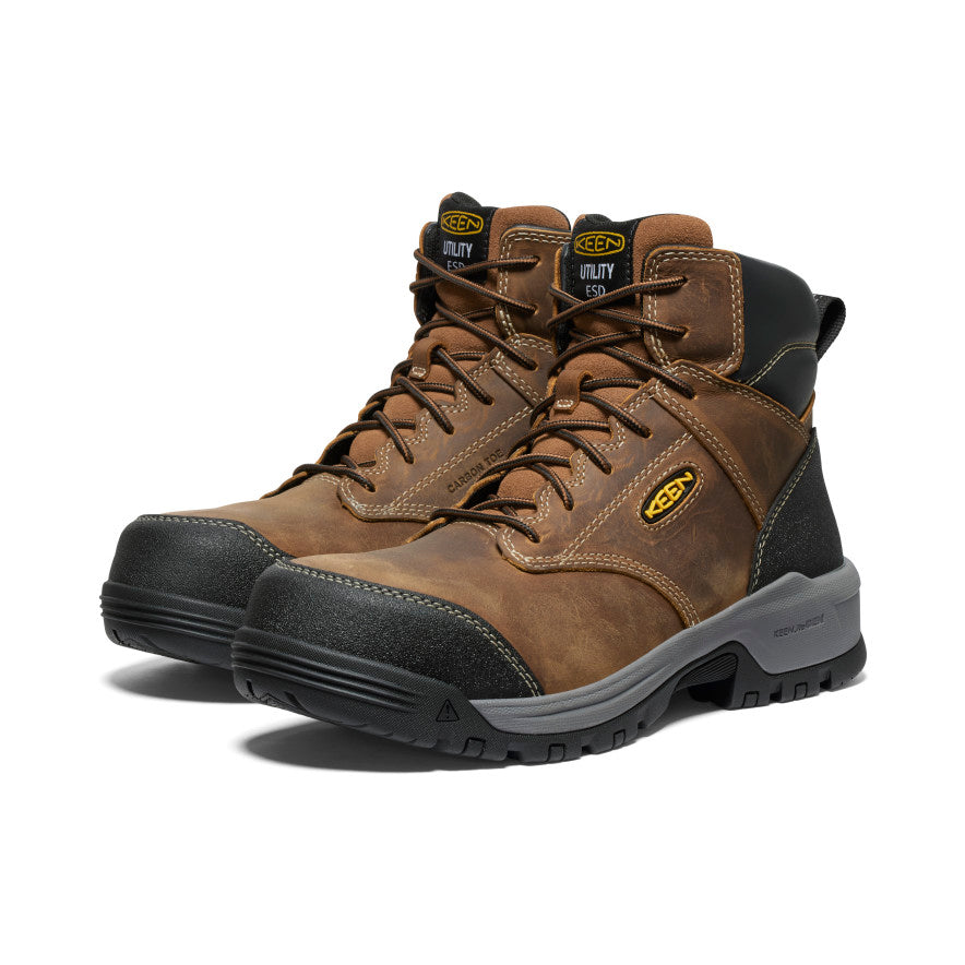 Keen On sale | Men's Evanston 6" ESD Boot (Carbon Toe) Bison/Black