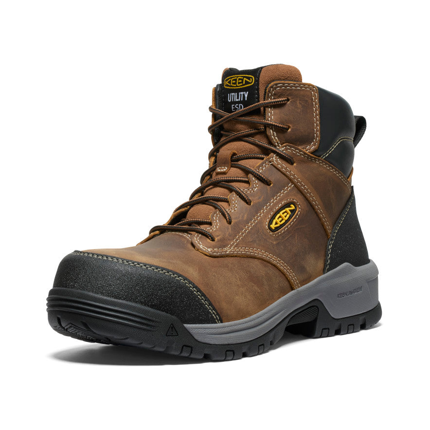 Keen On sale | Men's Evanston 6" ESD Boot (Carbon Toe) Bison/Black