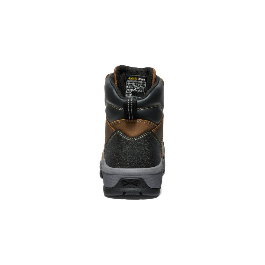 Keen On sale | Men's Evanston 6" ESD Boot (Carbon Toe) Bison/Black