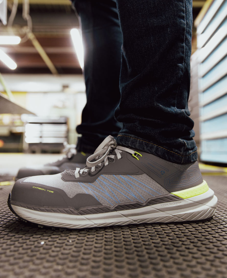 Keen New | Men's Speedworks ESD Work Sneaker (Carbon Toe) Steel Grey/Vintage Indigo