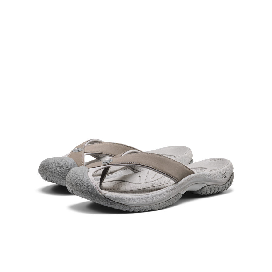 Keen Near Me | Men's Waimea Leather Flip-Flop Monochrome/Steel Grey