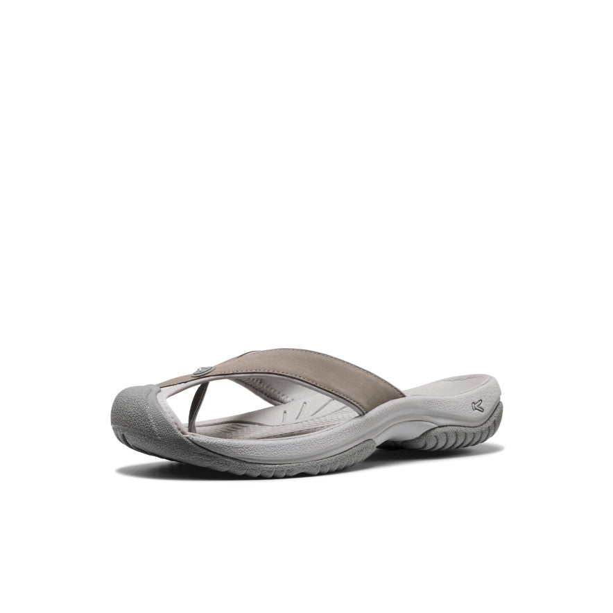 Keen Near Me | Men's Waimea Leather Flip-Flop Monochrome/Steel Grey