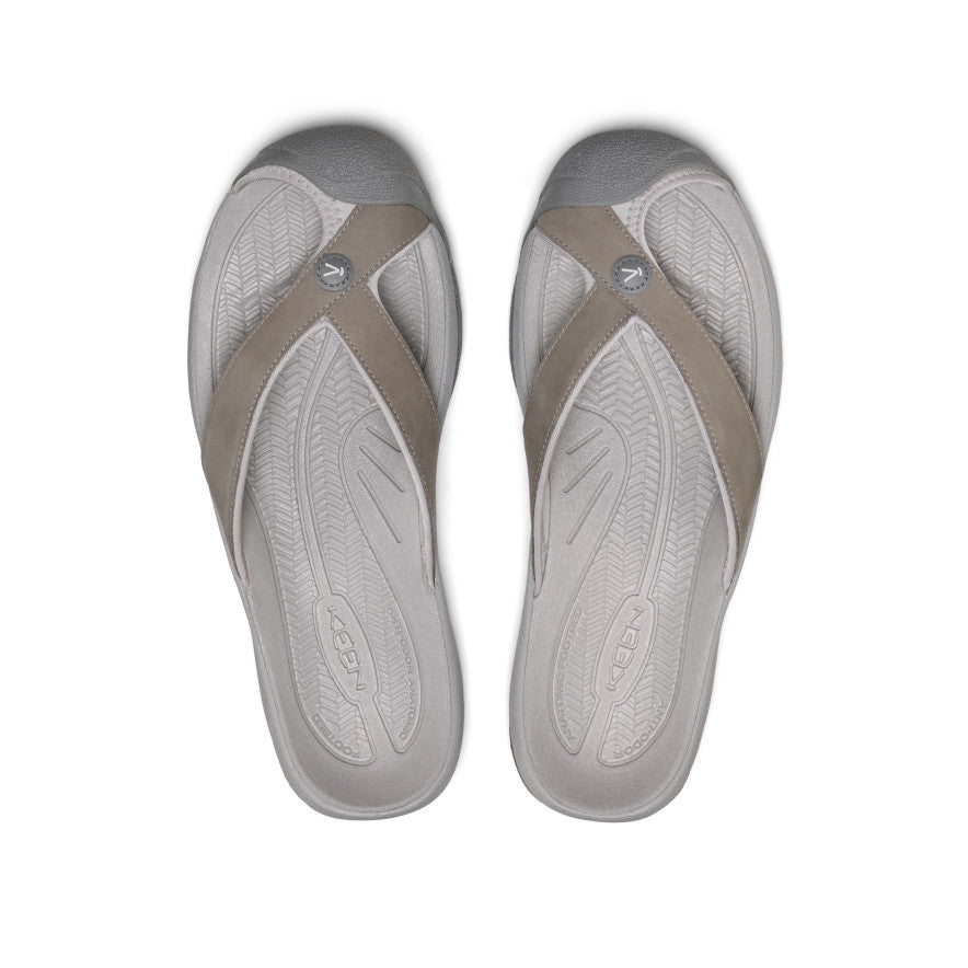 Keen Near Me | Men's Waimea Leather Flip-Flop Monochrome/Steel Grey