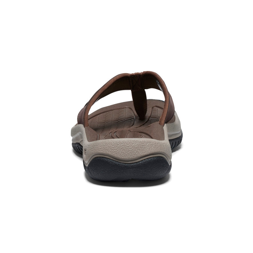 Keen Outlet | Men's Kona Leather Flip-Flop Java/Dark Earth